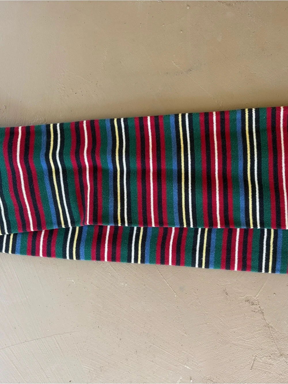 Tommy Hilfiger Multicolor Striped Knit Scarf in Red, Green, Black, Blue, Yellow